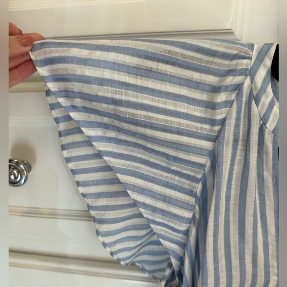 VERONICA BEARD / STRIPE TOP WITH FLUTTER SLEEVES - Picture 4 of 5